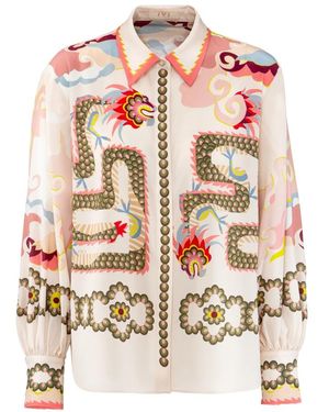 Ivi Overhemden ,Veelkleurig ,Drakenblouse - Roze