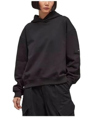 adidas Baumwoll-Terry Boxy Hoodie Schwarz