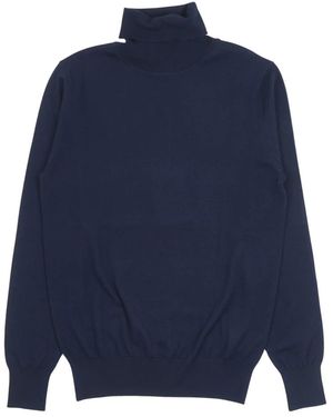 Aspesi Merino Woll Rollkragenpullover - Blau