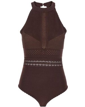 Twinset Braunes Gestricktes Top Mit Cut-Out Am Rücken