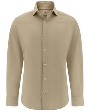 BOGGI Regular Fit Japanisches Jersey Polo-Shirt - Natur