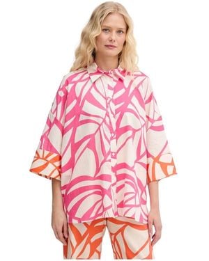 Lola Casademunt Overhemden ,Roze ,Katoen Shirt Met Bladprint