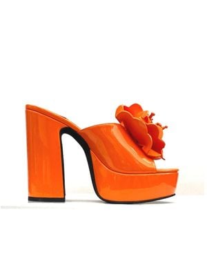 Jeffrey Campbell Heeled Mules - Orange