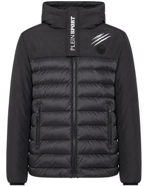 Philipp Plein Fitness ,Zwart ,Leer Double Jacket Scratch