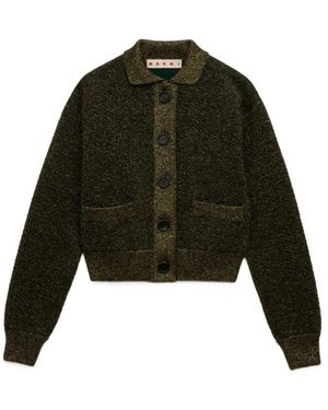 Marni Wollstrickjacke Mit Lurex-Details - Grün
