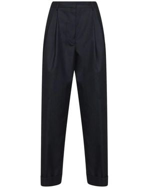 Dries Van Noten Broeken ,Blauw ,Wol Tapered Broeken