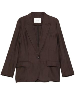 Tela Jassen ,Bruin ,Leer Gestructureerde Blazer