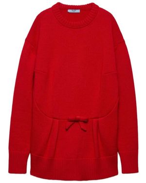 Prada Round-Neck Knitwear - Rojo