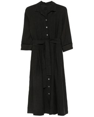 120% Lino Shirt Dresses - Black