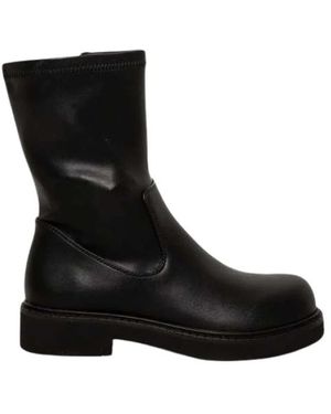 Jeannot Schoenen ,Zwart ,Leer Anfibio Enkellaars