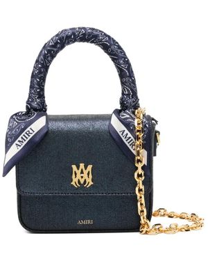 Amiri Paisley Kettengurt Klappen Tasche - Blau