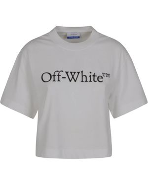 Off-White c/o Virgil Abloh Big Logo Bookish Crop Tee - Grijs
