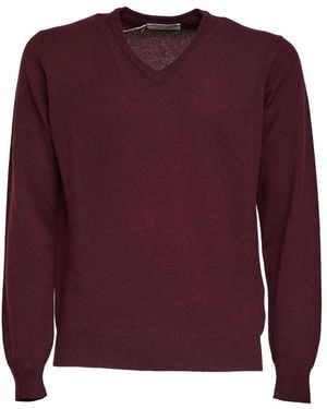 FILIPPO DE LAURENTIIS V-Neck Knitwear - Purple