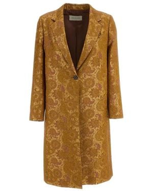 Dries Van Noten Tailored Jacquard Coat - Bruin