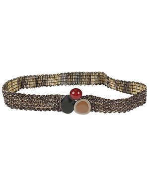 Exquisite J Stunning Raffia Waist Belt - Brown