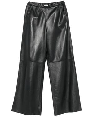 forte_forte Leather Trousers - Grey
