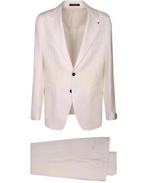 Tagliatore Kostuums ,Wit ,Linnen Premium Linnen Stof. Klassiek - Roze