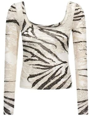 Roberto Cavalli Zebra Print Top - Wit