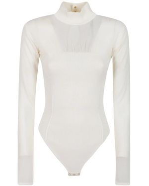 Elisabetta Franchi Strickbody Mit Tülleinsätzen - Weiß