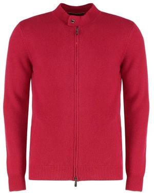 Moorer Truien & Vesten ,Rood ,Katoen Jumper Met Rits Van Katoen