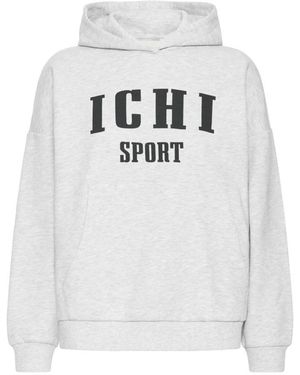Ichi High-Rise Sweatshirt Met Coole Print - Wit