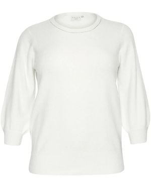 Kaffe Truien & Vesten ,Wit ,Zachte Gebreide Trui Met Glansdetail
