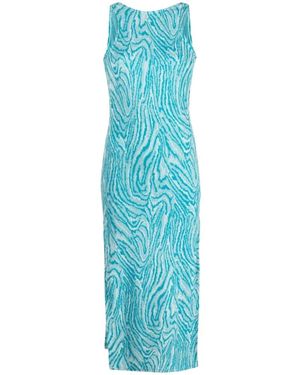 VITELLI Flow Jacquard Scoop Back Maxi Kleid - Blau