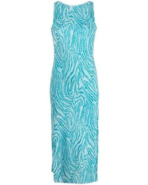 VITELLI Kleedjes ,Blauw ,Flow Jacquard Scoop Back Maxi Jurk