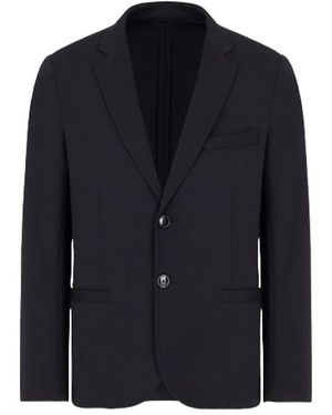 ARMANI EXCHANGE Jassen ,Blauw ,Leer Single-Breasted Blazer