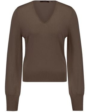 Taifun V-Neck Knitwear - Brown