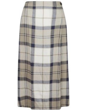 Barbour Rokken ,Veelkleurig ,Linnen Ballina Midi Rok - Grijs