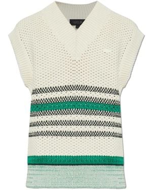 Lacoste Truien & Vesten ,Katoen Lacy Striped Piqué Sweater Vest - Wit