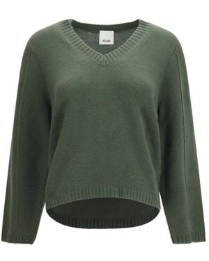 Allude V-Hals Kasjmier Trui - Groen
