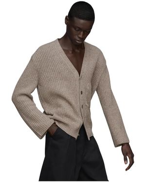 Maison Margiela Textured V-Neck Cardigan - Bruin