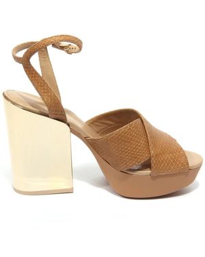 Hogan High Heel Slingback Sandalen - Mettallic
