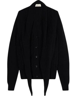 Blumarine Cardigan Van Wol Met Cape - Zwart