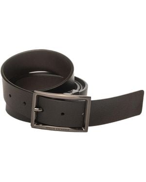 ARMANI EXCHANGE Synthetisch Lederen Riem Met Rechthoekige Gesp - Zwart