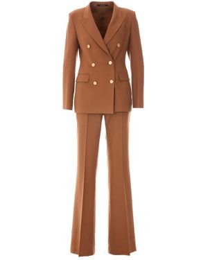 Tagliatore Kostuums ,Bruin ,Wol Double-Breasted Suit
