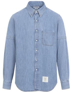 Thom Browne Denim Armband Shirt - Blauw