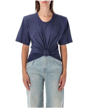 Magda Butrym Tops ,Blauw ,Katoen Roses Ss T-Shirt