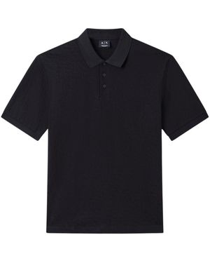 ARMANI EXCHANGE Tops ,Zwart ,Katoen Gemerceriseerd Katoenen Jacquard Polo
