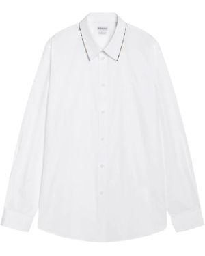 Burberry Overhemden ,Wit ,Katoen Sam Check Trim Shirt