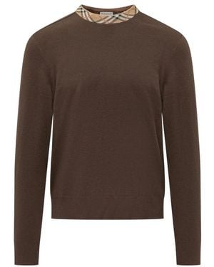 Burberry Round-Neck Knitwear - Marrón