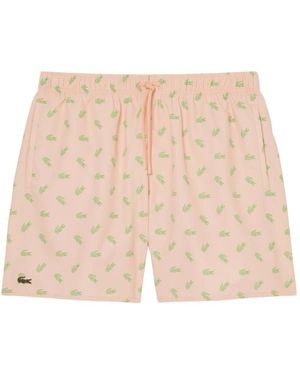 Lacoste Boxer Mare Medi Con Stampa Coccodrillo - Naturel