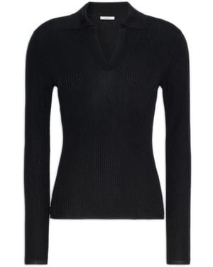 Max Mara Truien & Vesten ,Blauw ,Kasjmier Polo-Trui Van Kasjmier En Zijde - Zwart