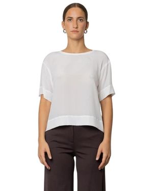 Kaos Tops ,T-Shirt Van Crêpe De Chine - Wit