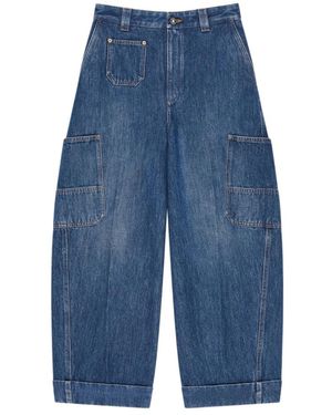 Givenchy Cropped Cocoon Cargo Jeans - Blauw