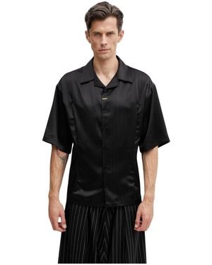 Martine Rose Gestreepte Blouse Met Korte Mouwen - Zwart