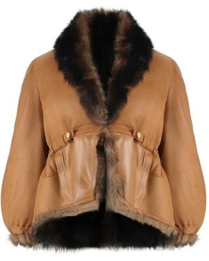 Fendi Leather Jackets - Brown