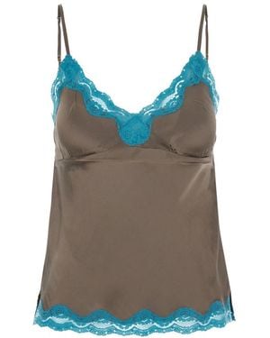 Gold Hawk Sleeveless Tops - Bleu
